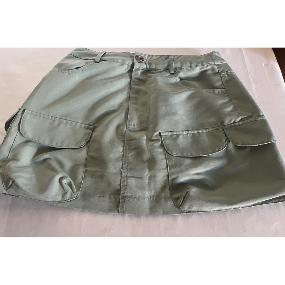 Lulus Sage Green Cargo Skort Ripstop Mini Skirt XS Utility Pockets New
